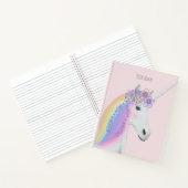 Rainbow Unicorn Personalisierter Name Notebook Notizblock (Innenseite)