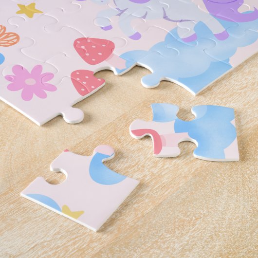Rainbow Unicorn Personalized Kids Name Puzzle (Seite)