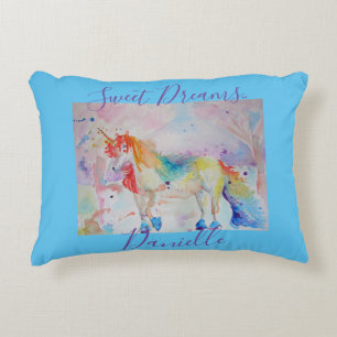 Rainbow Unicorn Pink Girls Sweet Dreams Cushion Dekokissen