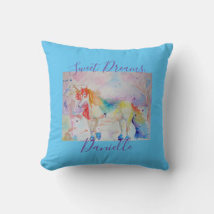 Rainbow Unicorn Pink Girls Sweet Dreams Cushion Kissen