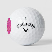 Rainbow Uniçorn Pink Glitzer Magisch Personalisier Golfball (Logo)