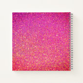Rainbow Unicorn Pink Glitzer Sketchbook mit Namen Notizblock (Rückseite)