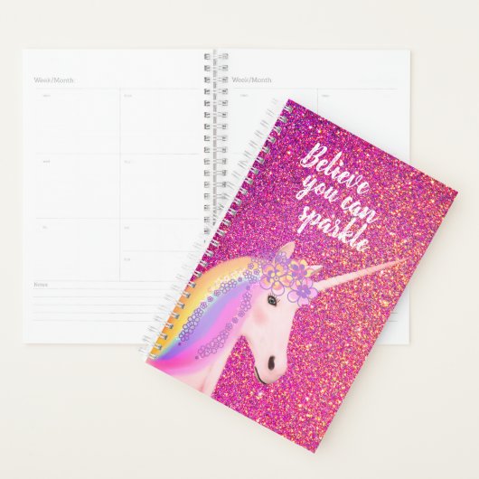 Rainbow Unicorn Pink Gold Glitzer Inspiration Planer (Anzeige)