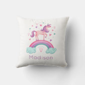 Rainbow Unicorn Pink Lila Girly Kissen (Rückseite)