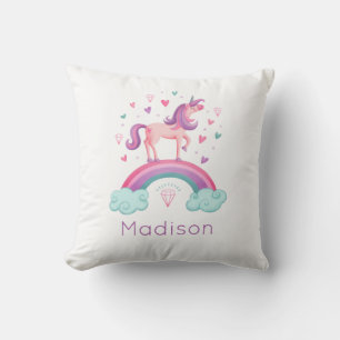 Rainbow Unicorn Pink Lila Girly Kissen