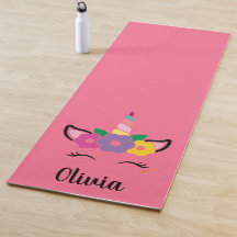 Rainbow Unicorn Pink Personalisiert Yoga Mat