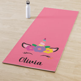 Rainbow Unicorn Pink Personalisiert Yoga Mat Yogamatte