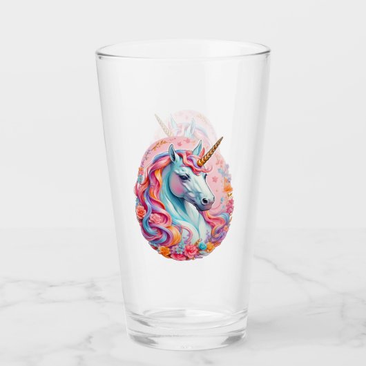 Rainbow Unicorn Pink Shade Glas (Vorderseite)