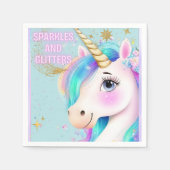 Rainbow Unicorn Planner Gold Glitzer Pink Serviette (Vorderseite)