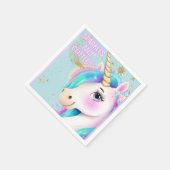 Rainbow Unicorn Planner Gold Glitzer Pink Serviette (Ecke)