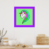 Rainbow Unicorn Poster (Küche)