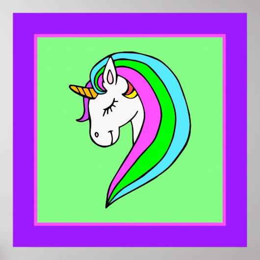 Rainbow Unicorn Poster (Vorne)