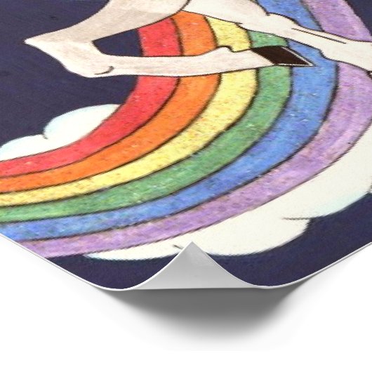 Rainbow Unicorn Poster (Ecke)