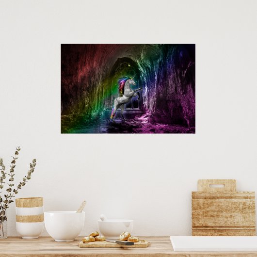 Rainbow Unicorn Poster (Küche)
