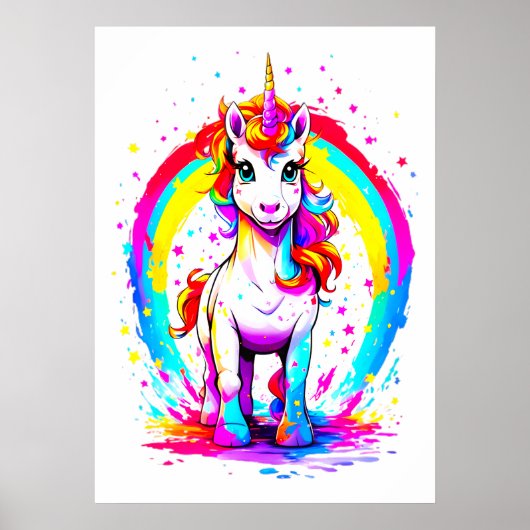 Rainbow Unicorn Poster (Vorne)