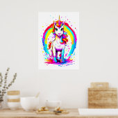 Rainbow Unicorn Poster (Küche)