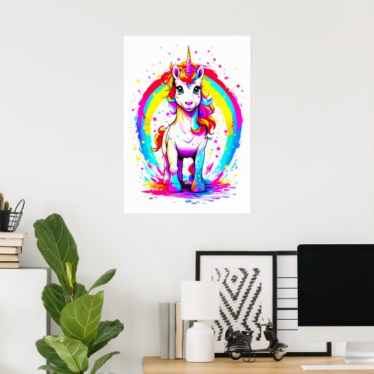 Rainbow Unicorn Poster (Heimbüro)