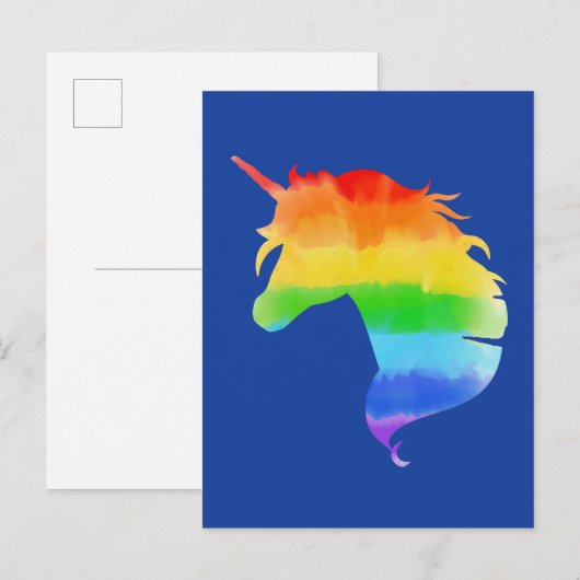 Rainbow Unicorn Postkarte (Vorne/Hinten)