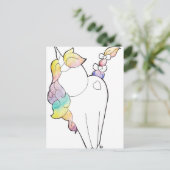 Rainbow Unicorn Postkarte (Stehend Vorderseite)