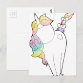 Rainbow Unicorn Postkarte (Vorne/Hinten)