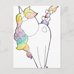 Rainbow Unicorn Postkarte