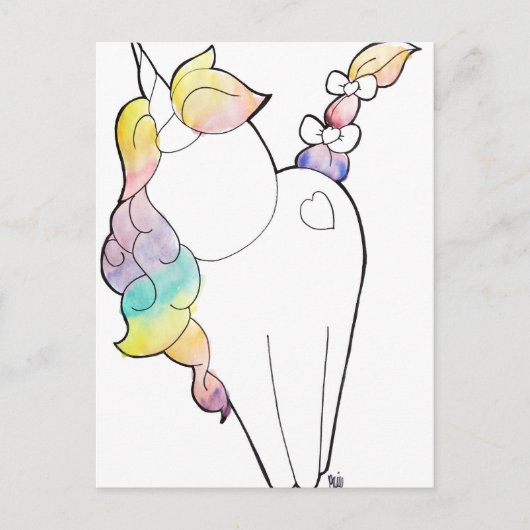 Rainbow Unicorn Postkarte (Vorderseite)