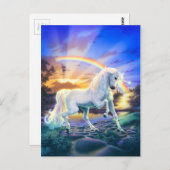 Rainbow Unicorn Postkarte (Vorne/Hinten)