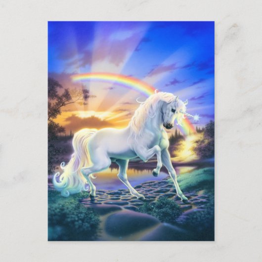 Rainbow Unicorn Postkarte (Vorderseite)