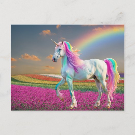 Rainbow Unicorn Postkarte (Vorderseite)