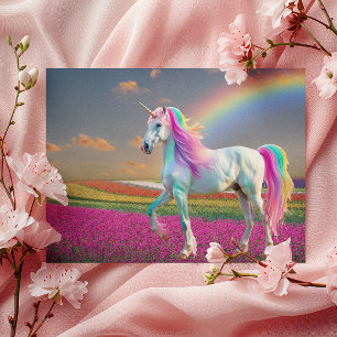 Rainbow Unicorn Postkarte