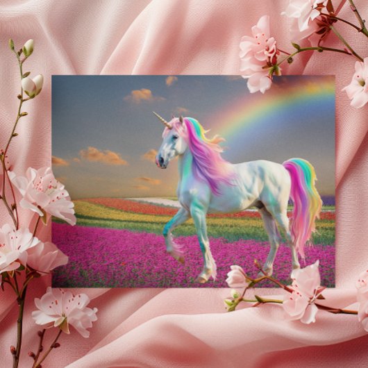 Rainbow Unicorn Postkarte