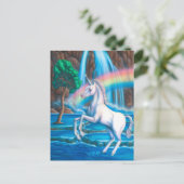 Rainbow Unicorn Postkarte (Stehend Vorderseite)