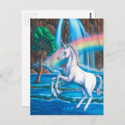 Rainbow Unicorn Postkarte (Vorne/Hinten)