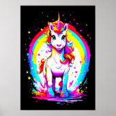 Rainbow Unicorn Postkarte Poster (Vorne)