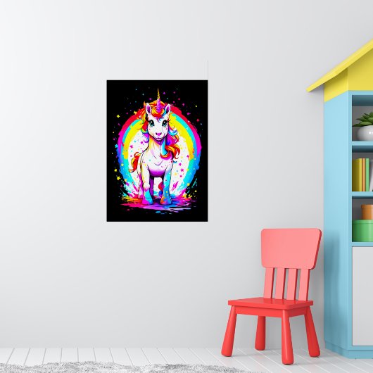 Rainbow Unicorn Postkarte Poster (Kinderzimmer 1)