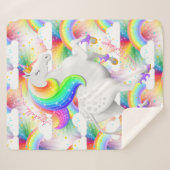 Rainbow unicorn Princess Magical Kinderzimmer Sherpadecke (Vorderseite (Horizontal))