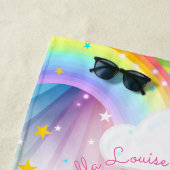 Rainbow Unicorn Prinzessin Personalisiert Strandtuch (Beispiel)