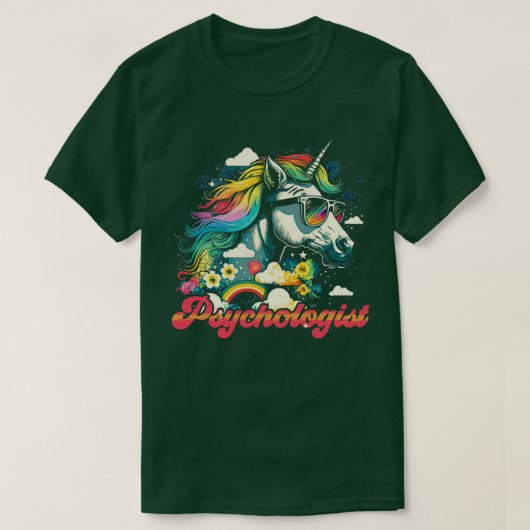 Rainbow Unicorn Psychologe T-Shirt (Design vorne)