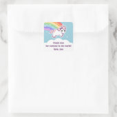 Rainbow Unicorn Quadratischer Aufkleber (Tasche)