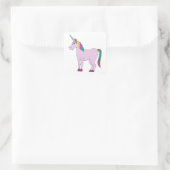 Rainbow Unicorn Quadratischer Aufkleber (Tasche)