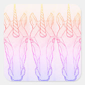 Rainbow Unicorn Quadratischer Aufkleber (Vorderseite)