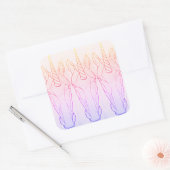 Rainbow Unicorn Quadratischer Aufkleber (Umschlag)