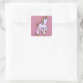 Rainbow Unicorn! Quadratischer Aufkleber (Tasche)