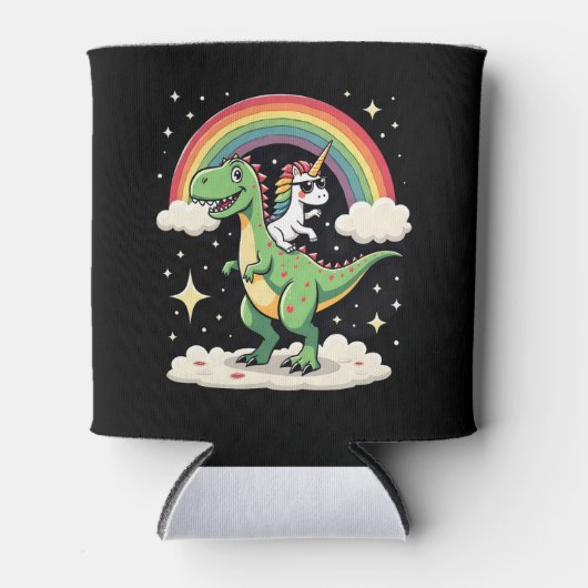 Rainbow Unicorn Riding T rex - Dinosaur Boys Girls Dosenkühler (Vorderseite)