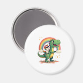 Rainbow Unicorn Riding T rex - Dinosaur Boys Girls Magnet (Vorderseite/Rückseite)