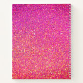 Rainbow Unicorn Rosa Glitzer Glam Personalisiert Notizblock (Rückseite)