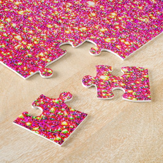 Rainbow Unicorn Rosa Glitzer Sparkasse Puzzle (Seite)
