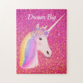 Rainbow Unicorn Rosa Glitzer Sparkasse Puzzle (Vertikal)