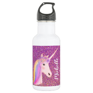 Rainbow Unicorn Rosa Glitzer Sparkle Girls Edelstahlflasche
