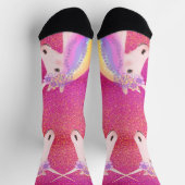 Rainbow Unicorn Rosa Glitzer Traum Socken (Oben)